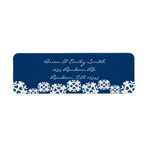 Navy blue white snowflake Christmas labels