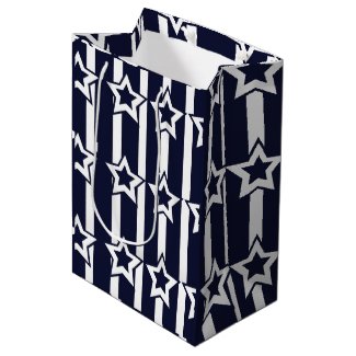 Navy Blue White Star Stripes Pattern