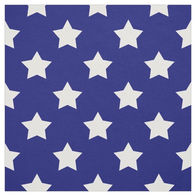 Navy-Blue White Stars Pattern Decorative Textile Fabric