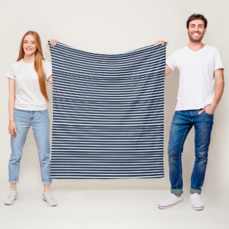Navy Blue White Stripe Beach House