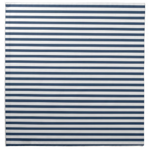 Navy Blue - White Stripe Cloth Napkins
