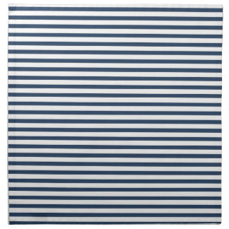 Navy Blue - White Stripe Cloth Napkins