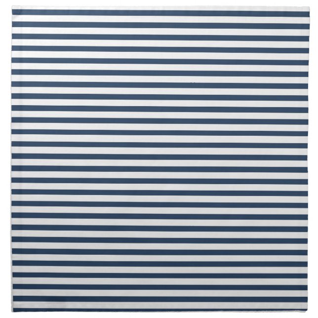 Navy Blue - White Stripe Cloth Napkins (Front)
