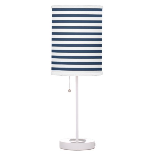 Navy Blue _ White Stripe Lamp Shade