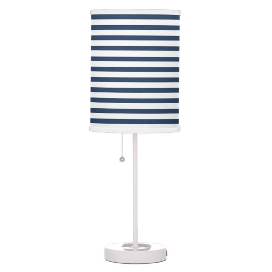 Navy Blue - White Stripe Lamp Shade (Right)