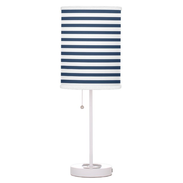 Navy Blue - White Stripe Lamp Shade (Right)