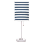 Navy Blue - White Stripe Lamp Shade (Left)