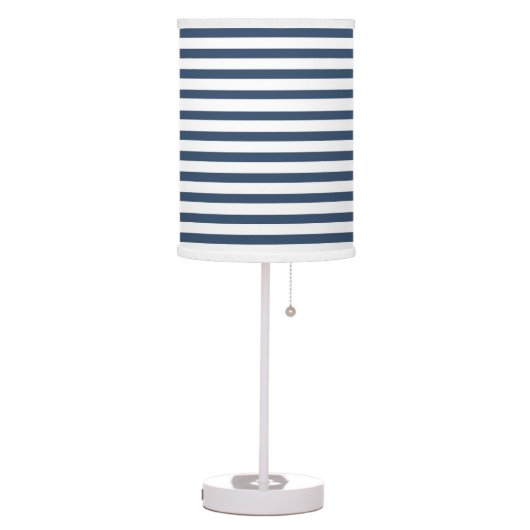 Navy Blue - White Stripe Lamp Shade (Left)