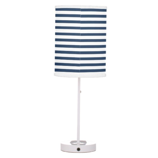 Navy Blue - White Stripe Lamp Shade (Back)