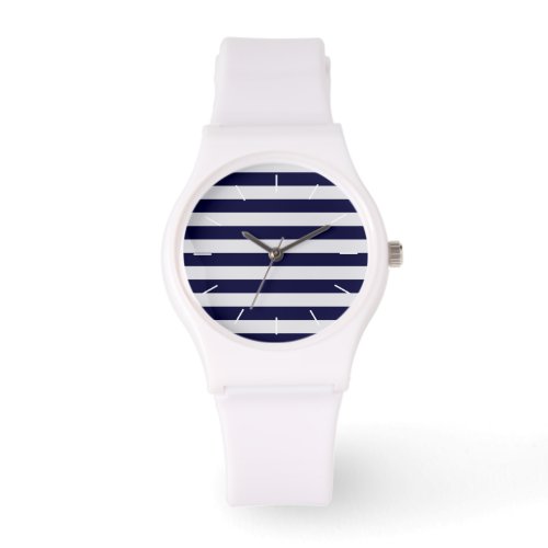 Navy BlueWhite Stripe Nautical Watch