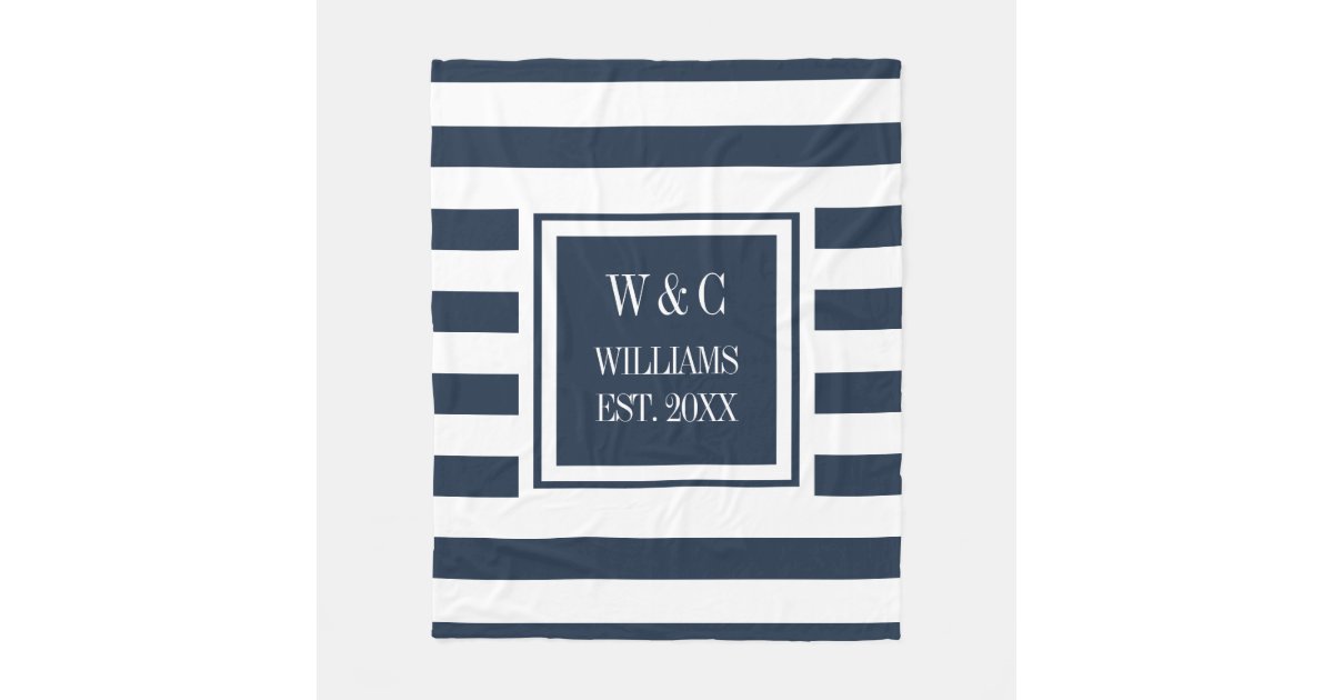 Stripe Accent Monogram T-Shirt - Luxury Blue