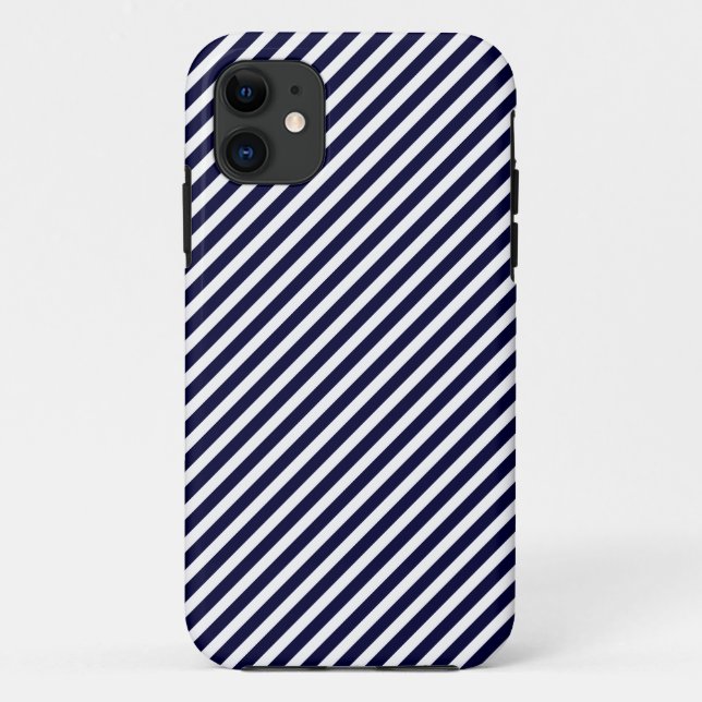 Navy Blue & White Striped iPhone 5 Case (Back)