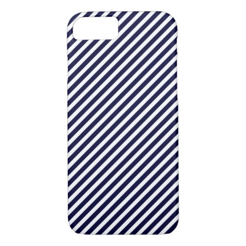 Navy Blue  White Striped iPhone 7 Case