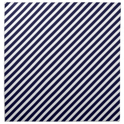 Navy Blue  White Striped Pattern Cloth Napkin