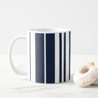 Navy Blue White Stripes Beach House