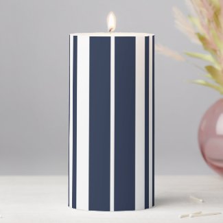 Navy Blue White Stripes Coastal Seaside