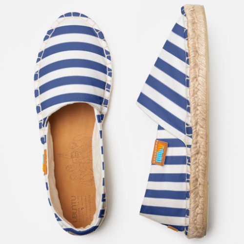 Navy Blue White Stripes Espadrilles