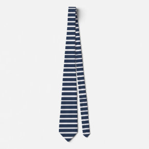 Navy Blue White Stripes Neck Tie