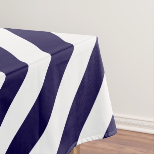 Navy Blue White Stripes Pattern Modern Home Decor Tablecloth