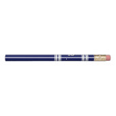 Navy Blue White Team Jersey Custom Number Name Pencil (Back)