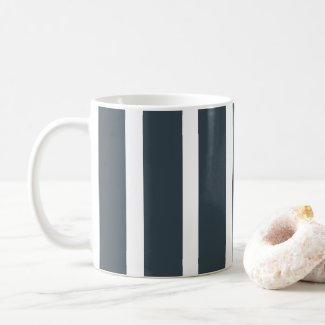 Navy Blue White Vertical Stripes Pattern