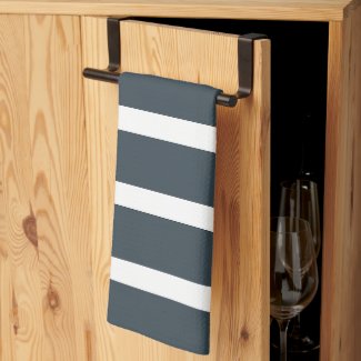Navy Blue White Vertical Stripes Pattern