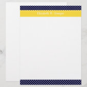 Navy Blue Wht Polka Dots Pineapple Name Monogram (Front/Back)
