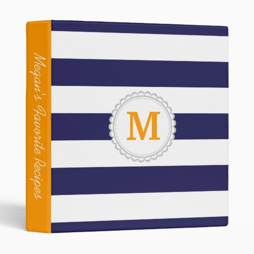 Navy Blue Wide Stripe Binder