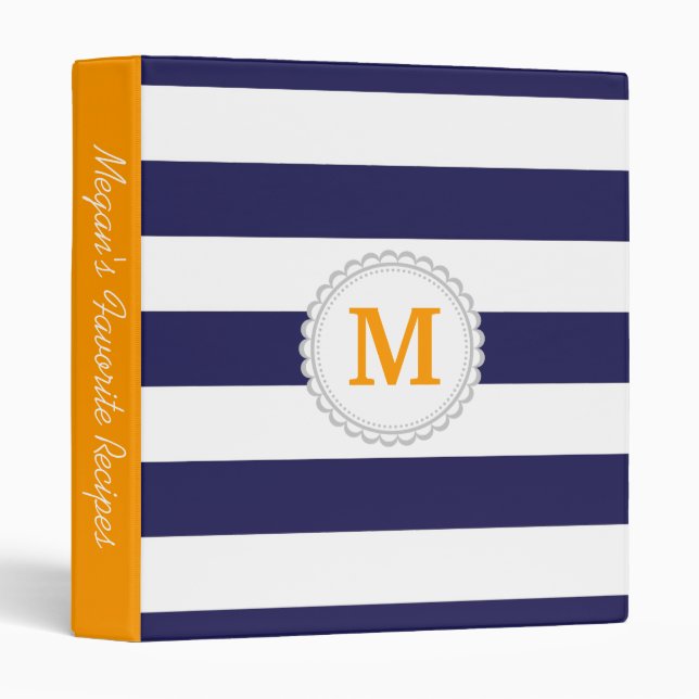 Navy Blue Wide Stripe Binder (Front/Spine)