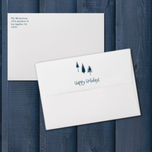 Navy Blue Winter Trees Envelope (Creator Uploaded)