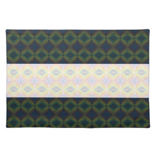 Navy Blue With Colourful Pattern Cloth Placemat