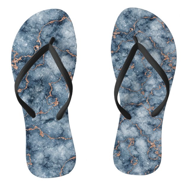 navy blue sparkly flip flops