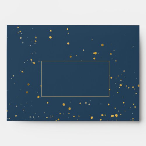 Navy Blue with Gold Splatter Envelope