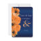 Navy Blue with Orange Roses  - Save The Date