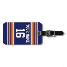 Navy Blue with Orange White Stripes Team Jersey