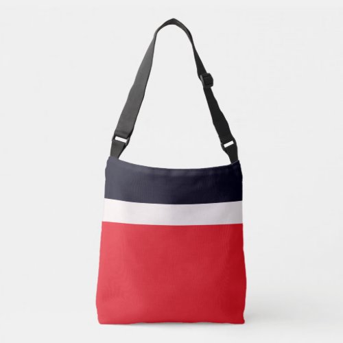 Navy Blue With Red Crossbody Bag