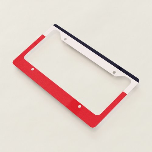 Navy Blue With Red License Plate Frame