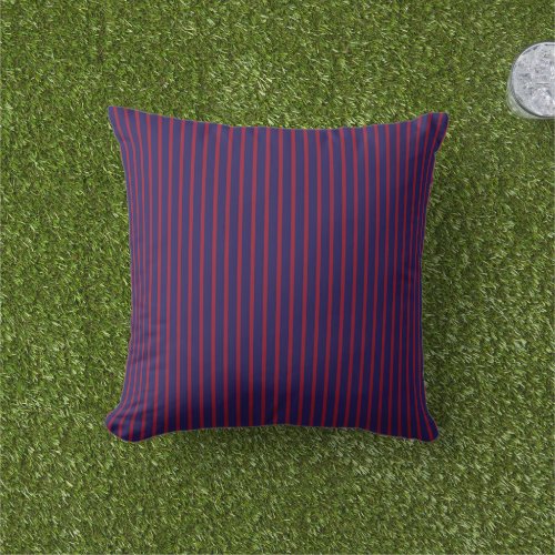 Navy Blue with Red Pin Stripe Outdoor Pillow