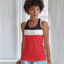 Navy Blue With Red Tank Top