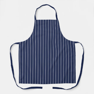 Navy Blue with White Pinstripe Pattern Apron