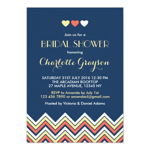 Navy And Yellow Bridal Shower Invitations 5