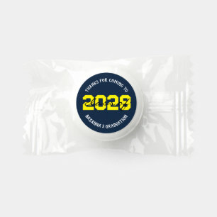 Navy Blue & Yellow Graduation Class of ANY YEAR Life Saver® Mints