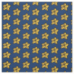 Navy Blue Yellow Nautical Star Fabric by the Yard