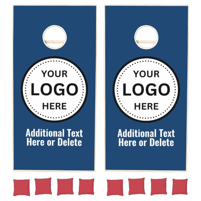 Navy Blue Your Logo Company Business Cornhole Set (Set)