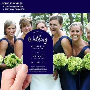 Navy Blue Zazzle Acrylic Wedding Invites Acrylic Invitations
