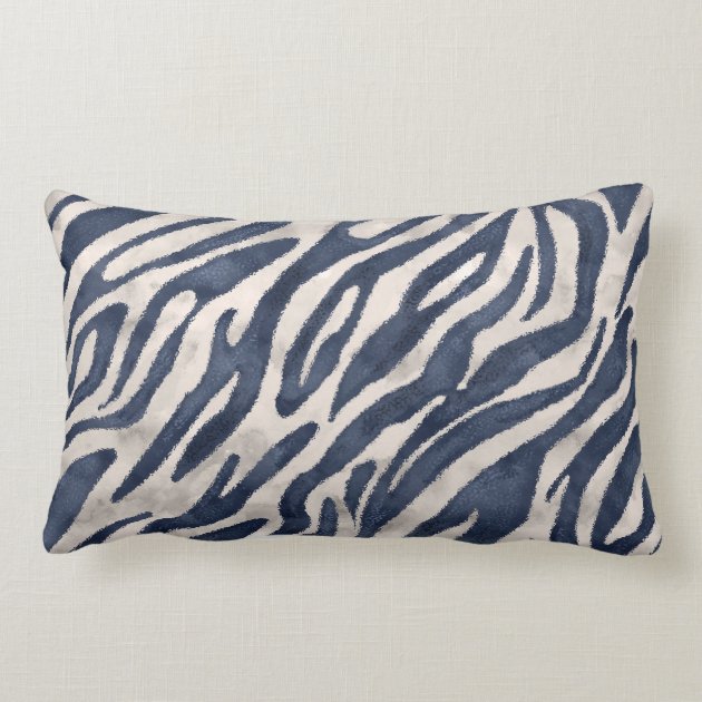 blue zebra pillow