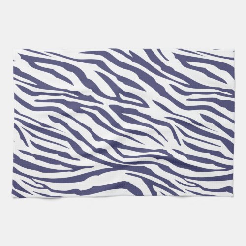 Navy Blue Zebra Pattern Kitchen Towel