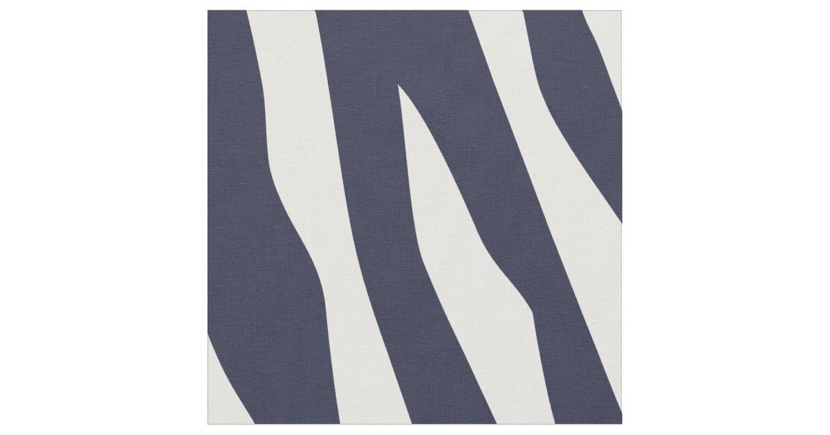 Navy Blue Zebra Print Large Scale Fabric Zazzle