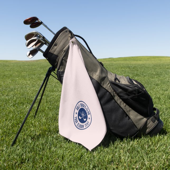 Navy BlueGolf Theme Club Name Golf Towel (Green)