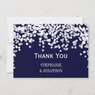 Navy BlueNight Lights Star Lights Thank You Card